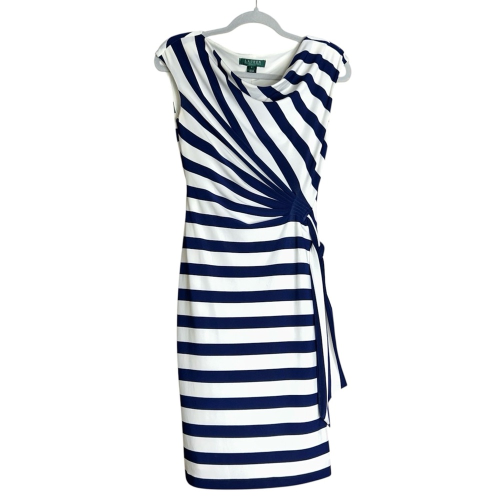 Lauren Ralph Lauren Blue and White Striped Dress